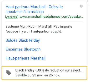 Exemple campagne webmarketing pour Black Friday