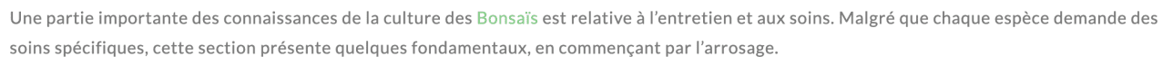 Capture d’écran d’un article SEO comportant un lien interne